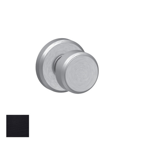 Schlage Residential F170 Bowery Knob Single Dummy Trim With Greenwich Trim Function, Decorative, Matte Black