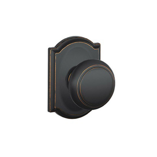 Schlage Residential F170 Andover Knob Single Dummy Trim With Camelot Trim Function, Decorative, Aged Bronze