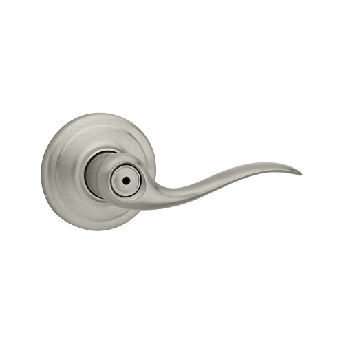 Kwikset Tustin Privacy Lever With 6-Way Adjustable Latch And Round Corner Strike, Satin Nickel