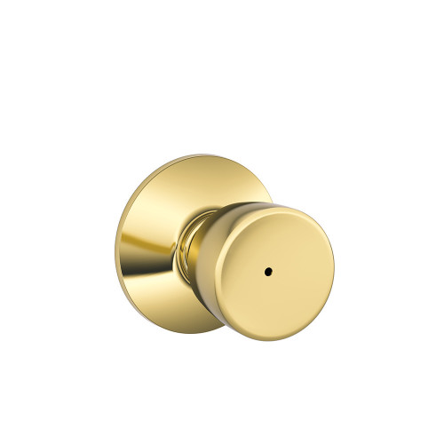 Schlage Residential F40 Bell Privacy Knob Lock Function, Bright Polished Brass