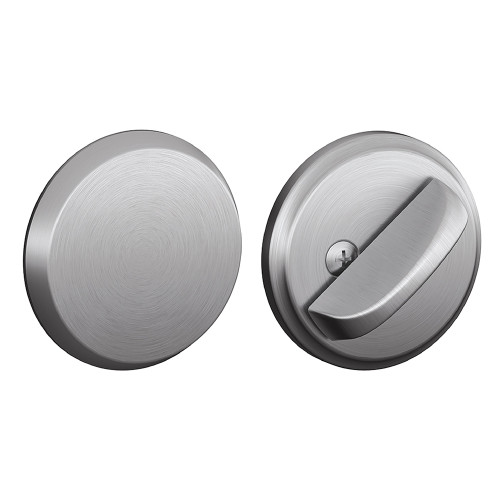 Schlage Residential B80 One Sided Deadbolt With Exterior Plate, Satin Chrome