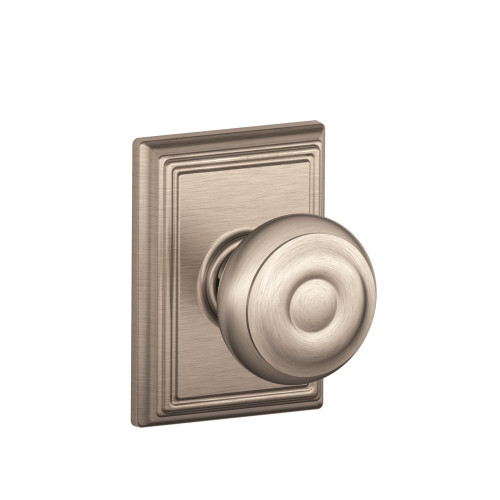 Schlage Residential F10 Georgian Passage Knob Lock With Addison Trim Function, Decorative, Satin Nickel