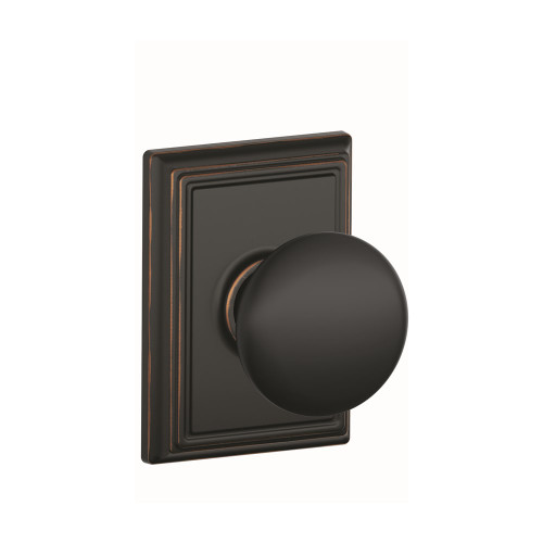 Schlage Residential F10 Plymouth Passage Knob Lock With Addison Trim Function, Decorative, Aged Bronze