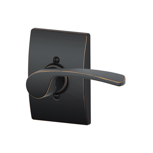 Schlage Residential F170 Merano Lever Single Dummy Trim With Century Trim Function, Decorative, Right Hand Handing, Aged Bronze