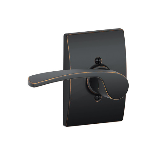 Schlage Residential F170 Merano Lever Single Dummy Trim With Century Trim Function, Decorative, Left Hand Handing, Aged Bronze