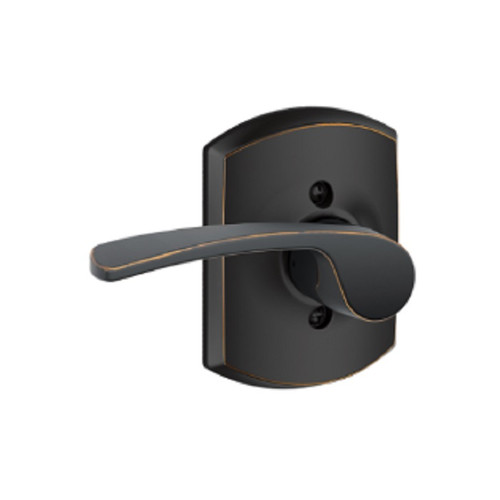 Schlage Residential F170 Merano Lever Single Dummy Trim With Greenwich Trim Function, Decorative, Left Hand Handing, Aged Bronze