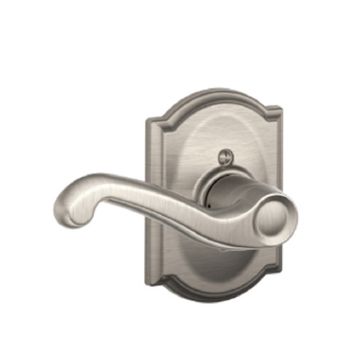 Schlage Residential F170 Flair Lever Single Dummy Trim With Camelot Trim Function, Decorative, Left Hand Handing, Satin Nickel