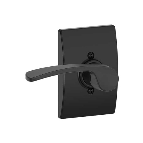 Schlage Residential F170 Merano Lever Single Dummy Trim With Century Trim Function, Decorative, Left Hand Handing, Matte Black