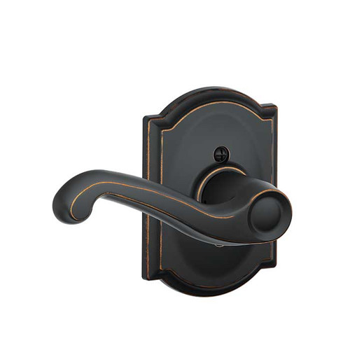 Schlage Residential F170 Flair Lever Single Dummy Trim With Camelot Trim Function, Decorative, Right Hand Handing, Aged Bronze