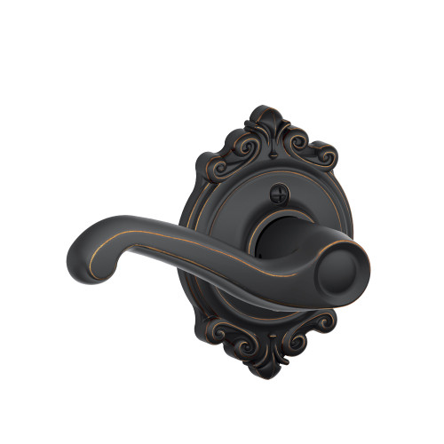 Schlage Residential F170 Flair Lever Single Dummy Trim With Brookshire Trim Function, Decorative, Left Hand Handing, Aged Bronze