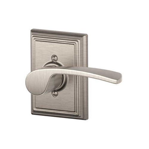 Schlage Residential F170 Merano Lever Single Dummy Trim With Addison Trim Function, Decorative, Right Hand Handing, Satin Nickel
