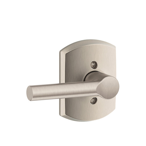 Schlage Residential F170 Broadway Lever Single Dummy Trim With Greenwich Trim Function, Decorative, Satin Nickel