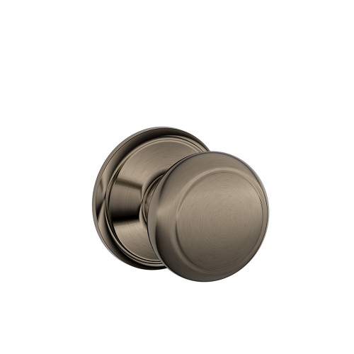 Schlage Residential F10 Andover Passage Knob Lock Function, Antique, Satin Nickel Blackened