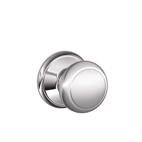 Schlage Residential F10 Andover Passage Knob Lock Function, Bright Polished Chrome
