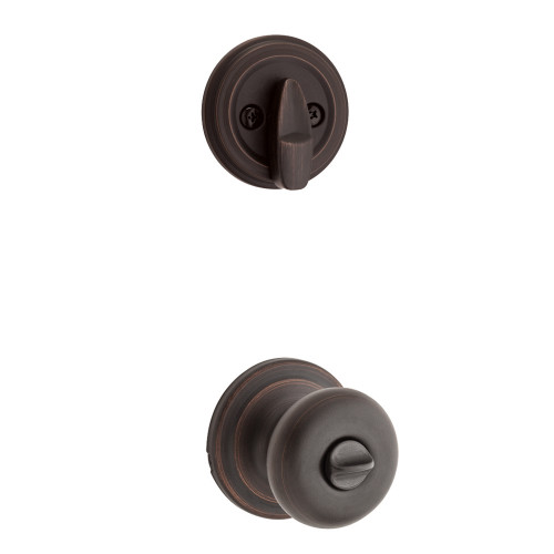 Kwikset Juno Knob Interior Single Cylinder Handleset Trim, Venetian Bronze