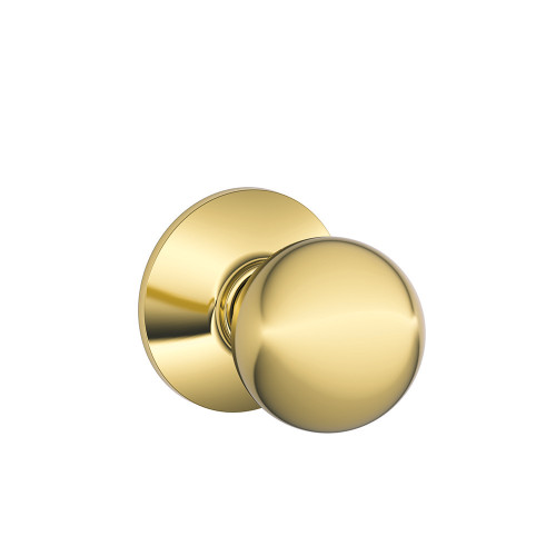 Schlage Residential F10 Orbit Passage Knob Lock Function, Bright Polished Brass