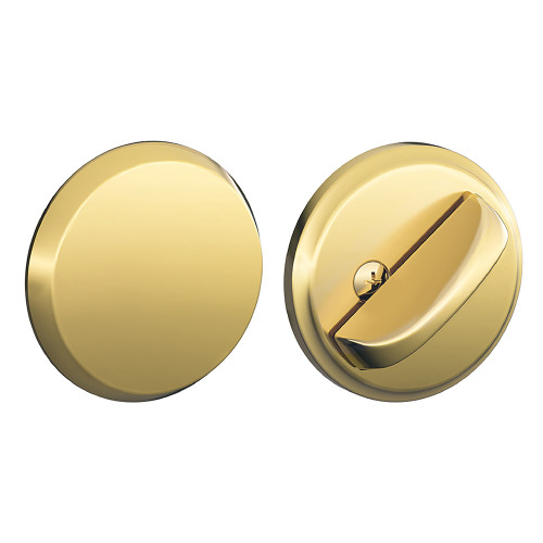 Schlage Residential B80 One Sided Deadbolt With Exterior Plate, Bright Polished Brass