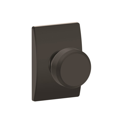Schlage Residential F10 Bowery Passage Knob Lock With Century Trim Function, Decorative, Matte Black