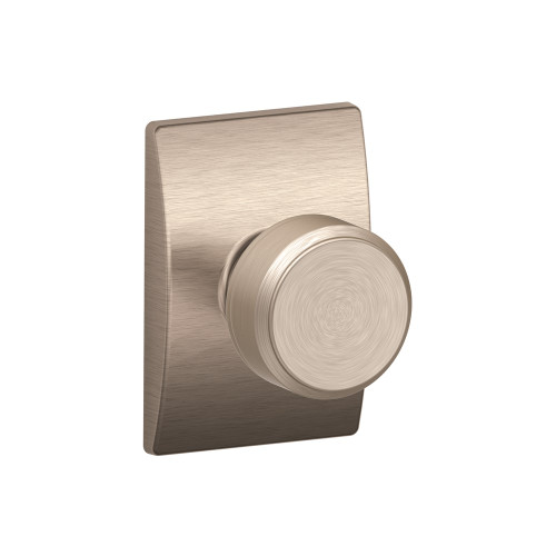 Schlage Residential F10 Bowery Passage Knob Lock With Century Trim Function, Decorative, Satin Nickel