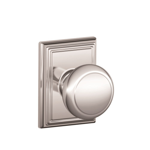 Schlage Residential F10 Andover Passage Knob Lock With Addison Trim Function, Decorative, Bright Polished Chrome