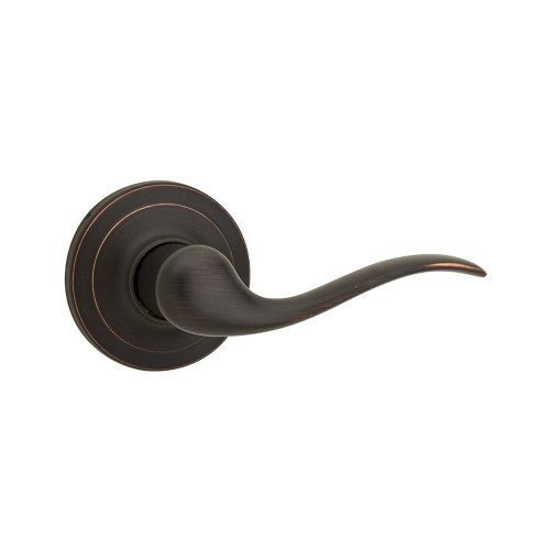 Kwikset Tustin Passage Lever With 6-Way Adjustable Latch And Round Corner Strike, Venetian Bronze