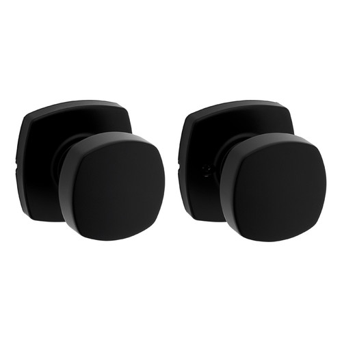 Kwikset Arroyo Passage Knob With 6-Way Adjustable Latch And Round Corner Strike, Matte Black