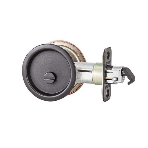 Kwikset Round Pocket Door Privacy Lock, Venetian Bronze