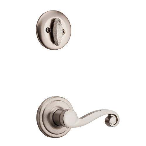 Kwikset Lido Lever Interior Single Cylinder Handleset Trim Left Hand, Satin Nickel
