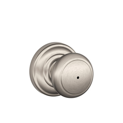 Schlage Residential F40 Andover Privacy Knob Lock With Andover Trim Function, Decorative, Satin Nickel