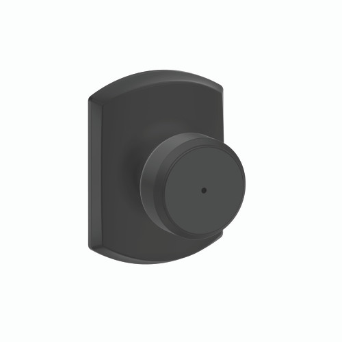 Schlage Residential F40 Bowery Privacy Knob Lock With Greenwich Trim Function, Decorative, Matte Black