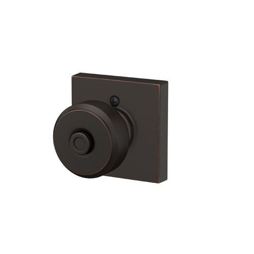 Schlage Residential F40 Bowery Privacy Knob Lock With Collins Trim Function, Decorative, Aged Bronze