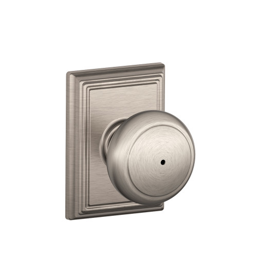 Schlage Residential F40 Andover Privacy Knob Lock With Addison Trim Function, Decorative, Satin Nickel