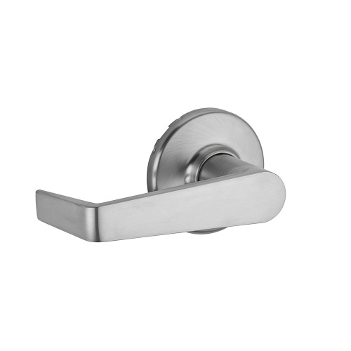 Kwikset Kingston Passage Lever With Round Corner Adjustable Latch And Round Corner Full Lip Strike, Satin Chrome