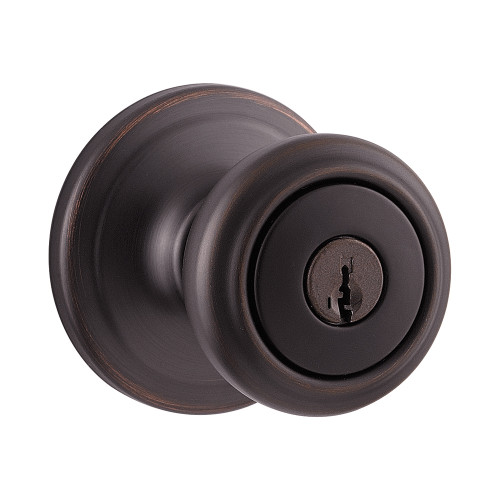 Kwikset Cameron Keyed Entry Knob Smartkey With 6-Way Adjustable Latch And Round Corner Strike, Venetian Bronze