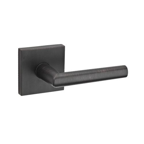 Kwikset Milan Passage Lever With Square Rose, 6-Way Adjustable Latch And Round Corner Strike, Venetian Bronze
