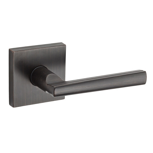 Kwikset Montreal Passage Lever With Square Rose, 6-Way Adjustable Latch And Round Corner Strike, Venetian Bronze