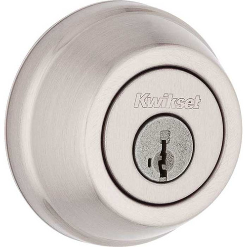 Kwikset 780 Single Cylinder Deadbolt X Thumbturn, Smartkey, 6-Way Adjustable Latch, Round And Square Corner Strikes, Keyed Alike, Satin Nickel