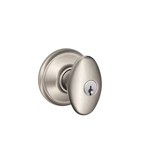 Schlage Residential F51A Siena Keyed Entry Knob Lock Function, Satin Nickel