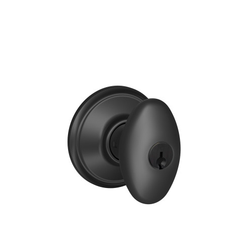 Schlage Residential F51A Siena Keyed Entry Knob Lock Function, Matte Black