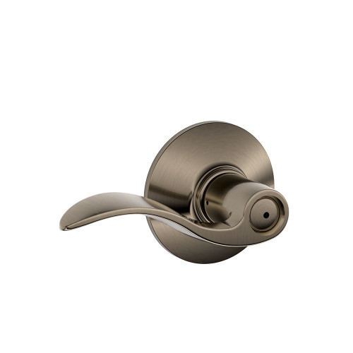 Schlage Residential F40 Accent Privacy Lever Lock Function, Antique, Satin Nickel Blackened