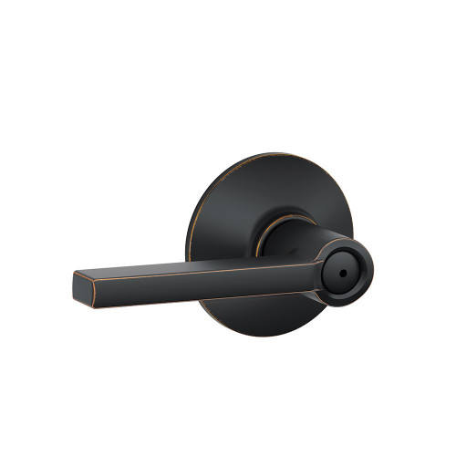 Schlage Residential F40 Latitude Privacy Lever Lock Function, Aged Bronze