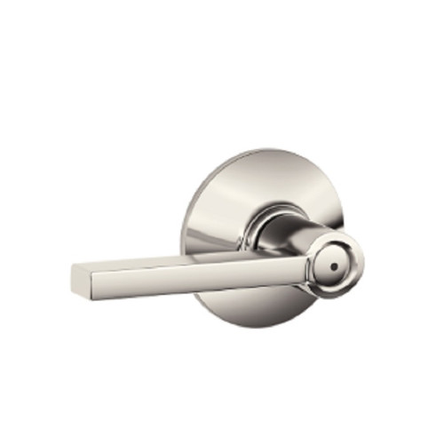 Schlage Residential F40 Latitude Privacy Lever Lock Function, Bright Polished Nickel