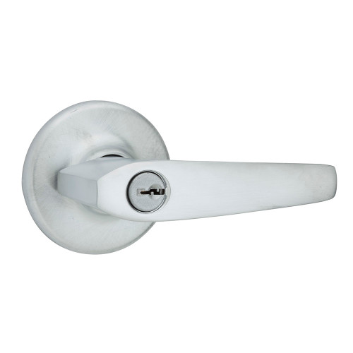 Kwikset Delta Keyed Entry Lever With 6-Way Adjustable Latch And Round Corner Strike, Satin Chrome