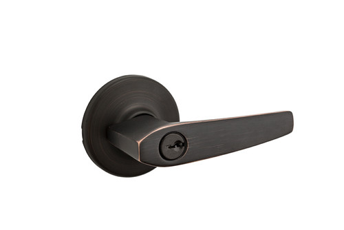 Kwikset Delta Keyed Entry Lever With 6-Way Adjustable Latch And Round Corner Strike, Venetian Bronze