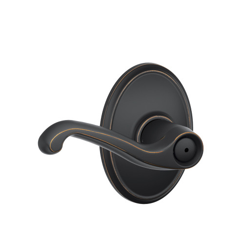 Schlage Residential F40 Flair Privacy Lever Lock With Wakefield Trim Function, Decorative, Aged Bronze