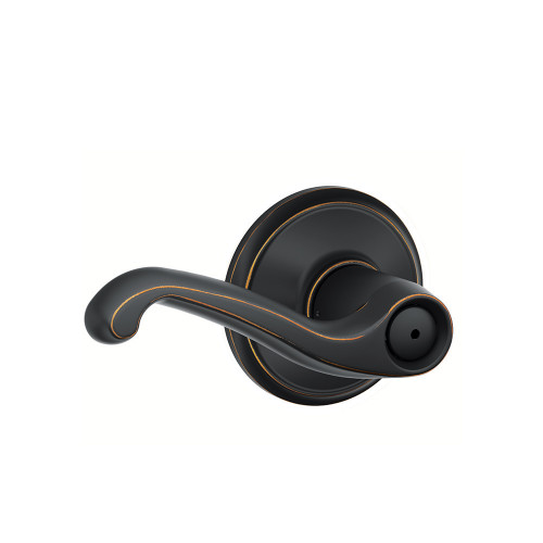 Schlage Residential F40 Flair Privacy Lever Lock Function, Aged Bronze