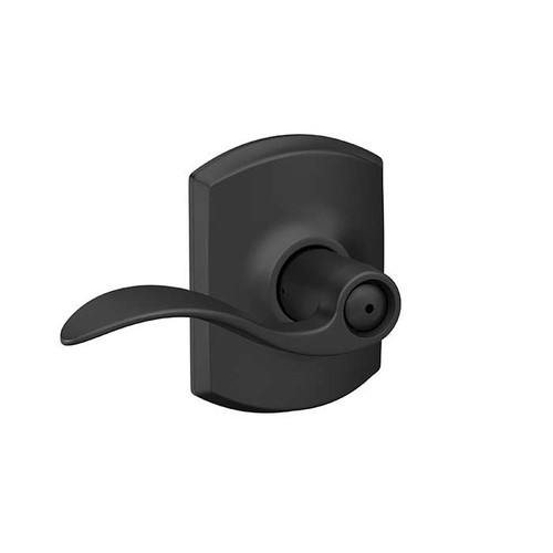 Schlage Residential F40 Accent Privacy Lever Lock With Greenwich Trim Function, Decorative, Matte Black