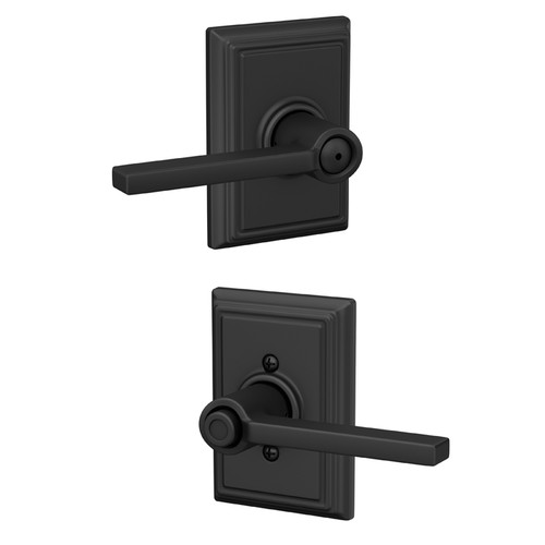 Schlage Residential F40 Latitude Privacy Lever Lock With Addison Trim Function, Decorative, Matte Black
