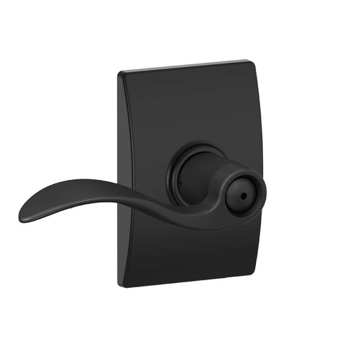 Schlage Residential F40 Accent Privacy Lever Lock With Century Trim Function, Decorative, Matte Black