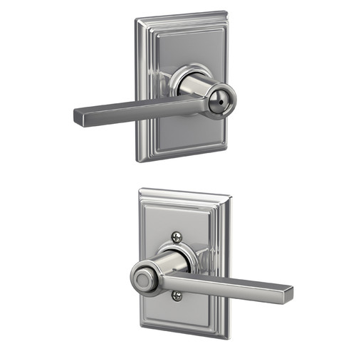Schlage Residential F40 Latitude Privacy Lever Lock With Addison Trim Function, Decorative, Bright Polished Chrome
